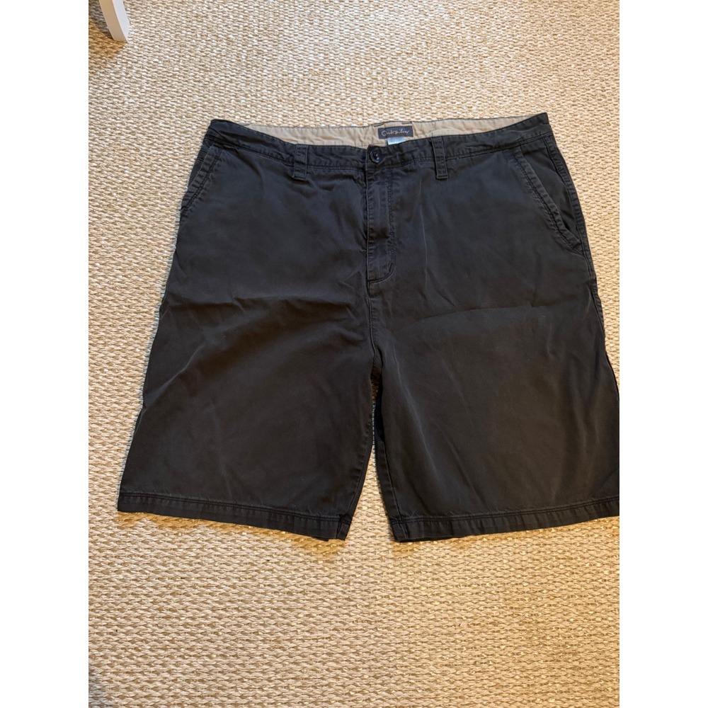 Quiksilver Mens Gray Corduroy Chino Shorts Size 40 Flat Front Casual Beach Wear